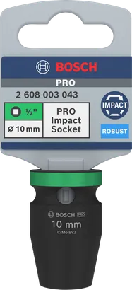 Vaso de impacto Bosch PRO de 1/2″ y 10 mm.